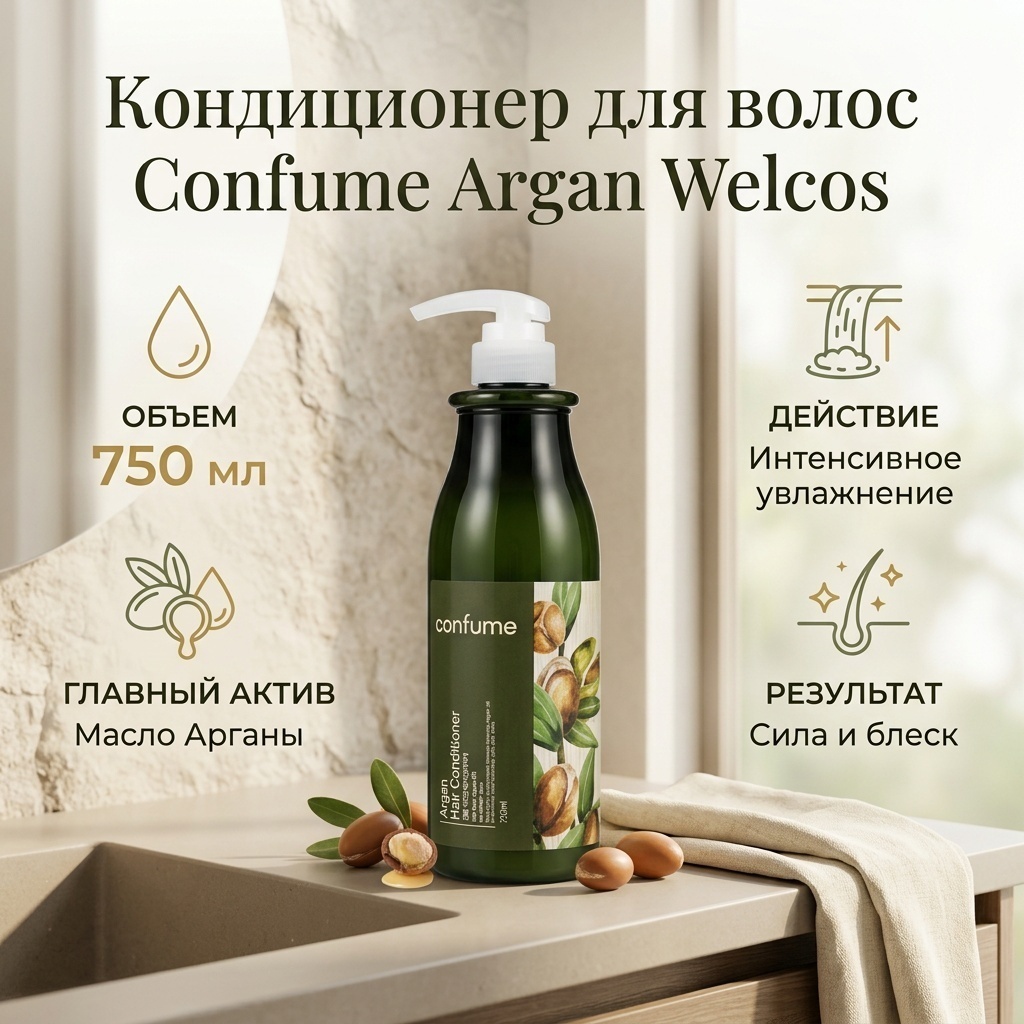 Welcos Confume argan hair conditioner кондиционер 750 мл