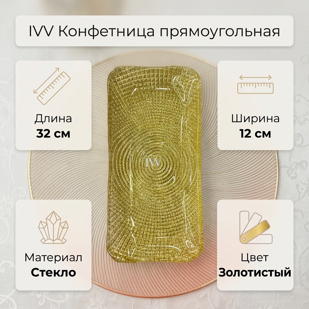 IVV конфетница 278782872 прямоугольная 1 шт