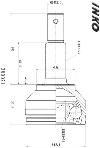 INKO шрус наружный 38 0021