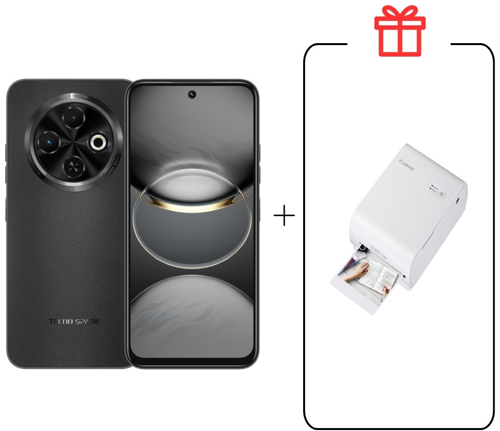 Смартфон TECNO SPARK 30C 4 ГБ/128 ГБ черный + пподарок