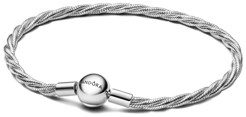 PANDORA тройной с круглой застежкой 593757C00-16 длина 16 см, вес 10 г серебро, плетение снейк