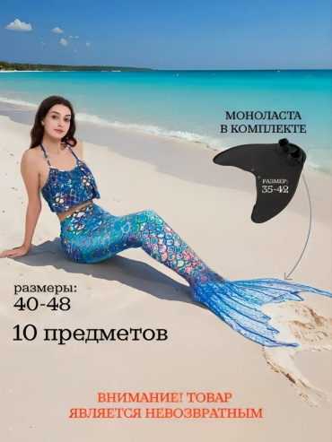 Купальник раздельный синий