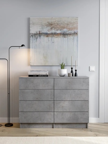 Комод ADKmebel Modero6, 105x31x77.6 см, серый