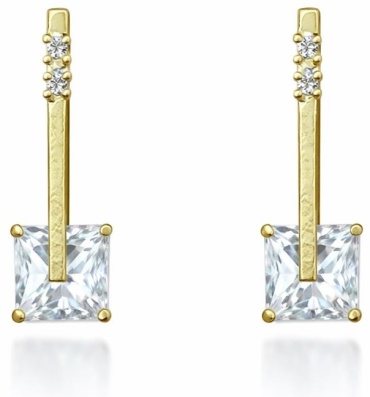 Серьги Jewelry нержавеющая сталь, медицинская сталь, искусственный камень