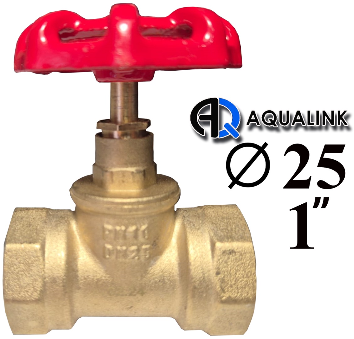 Запорный клапан сальниковый прямой Aqualink Запорный клапан. ВЕНТИЛЬ 25 1" КРАСНЫЙ DN25