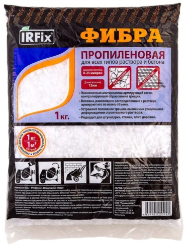 Добавка армирующая IRFix Фибра пропиленовая 1 кг
