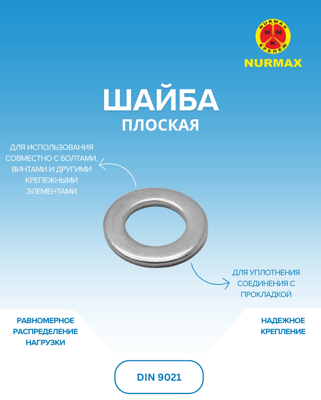 Шайба плоская М8