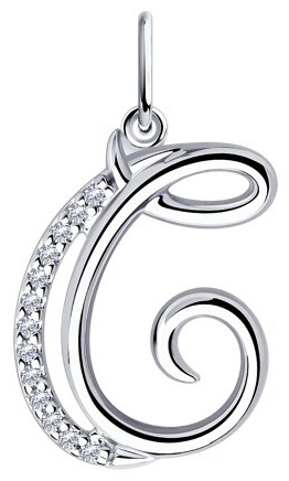 Подвеска Diamant 94-130-01379-1 вес 1.29 г серебро, фианит