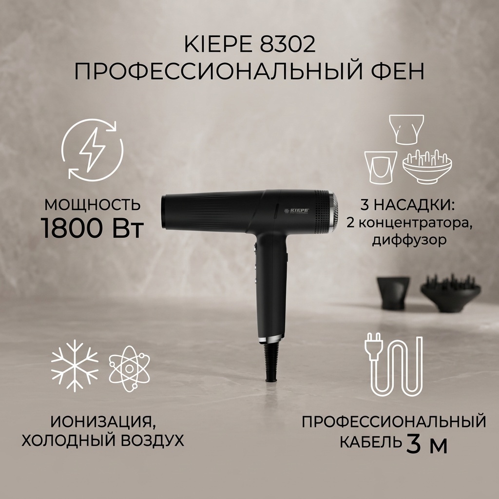 Kiepe 8302 фен черный