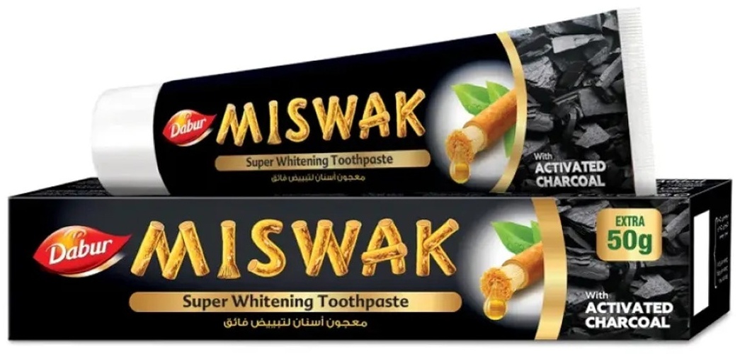 Dabur зубная паста Miswak With Activated Charcoal с активированным углем 170 г
