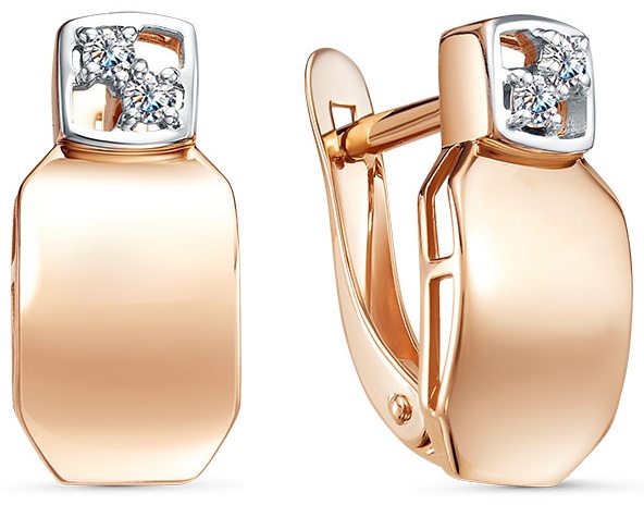 Серьги Lucente EAR-LU-585-569790 вес 2.49 г золото, фианит