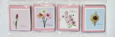 Открытка с конвертом Открытка Flowers III, 4 шт, в розовом конверте 4 шт