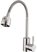 Смеситель с гибким изливом Frap F44899-1, нержавеющая сталь, цвет стальной