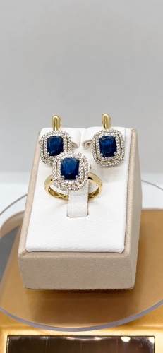 Goldmas GOLD-SET-024 вес 6 г золото, сапфир