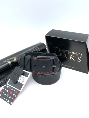 Ремень BAKS ACCESSORIES натуральная кожа 105 см черный, красный