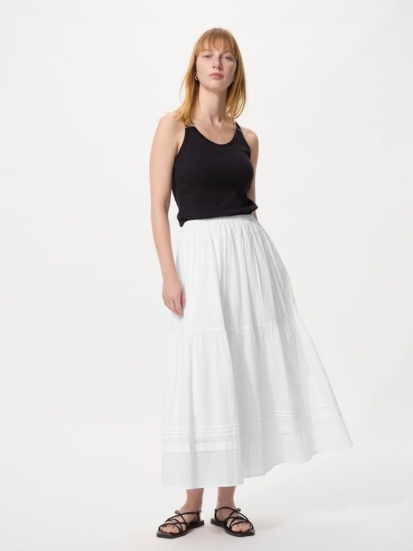 Юбка трапеция Uniqlo белый