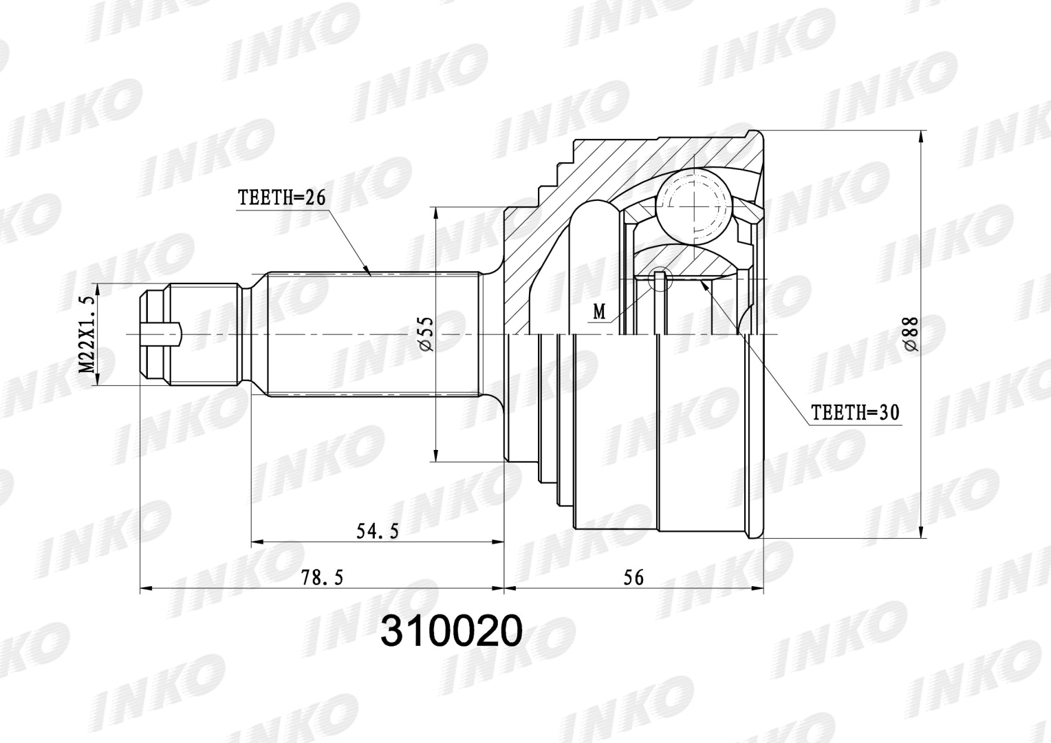 INKO шрус 310020