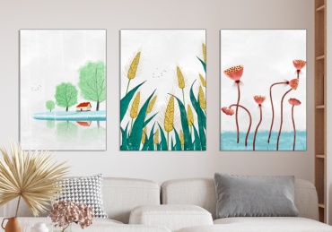 Room Art KZ модульная картина Триптих растения 200x100 см