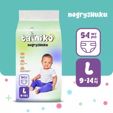 Подгузники Tamiko Premium L, 54 шт