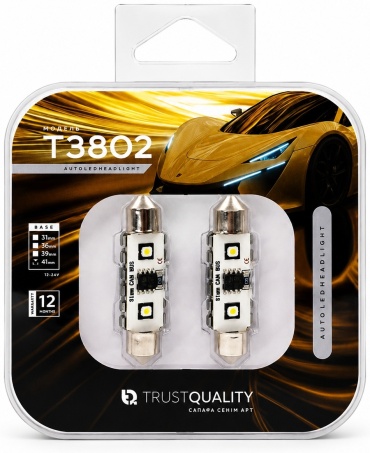 Светодиодная лампа LED C5W 41мм 12-24V 5500K TQ T3802 CANBUS