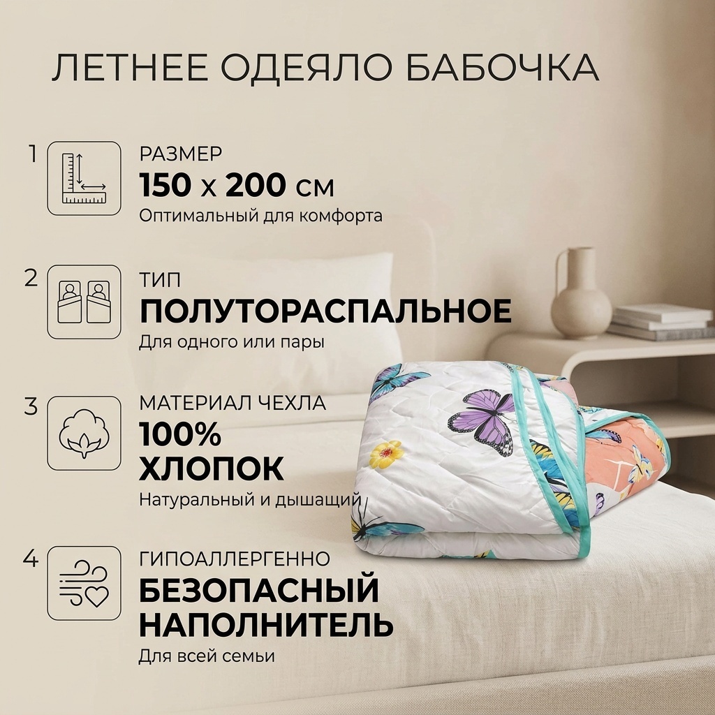 Одеяло Летнее 150x200 летнее