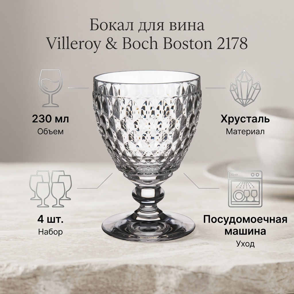 Набор бокалов Villeroy&Boch 230 мл, хрусталь, 4 шт