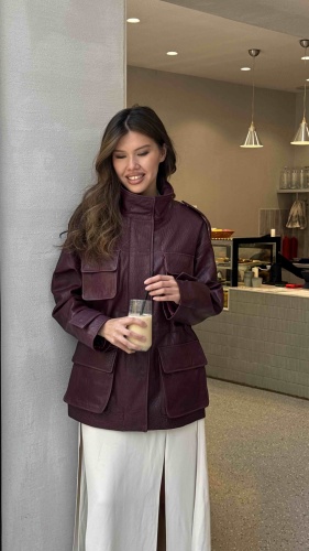 Кожаная куртка Idil Leather бордовый