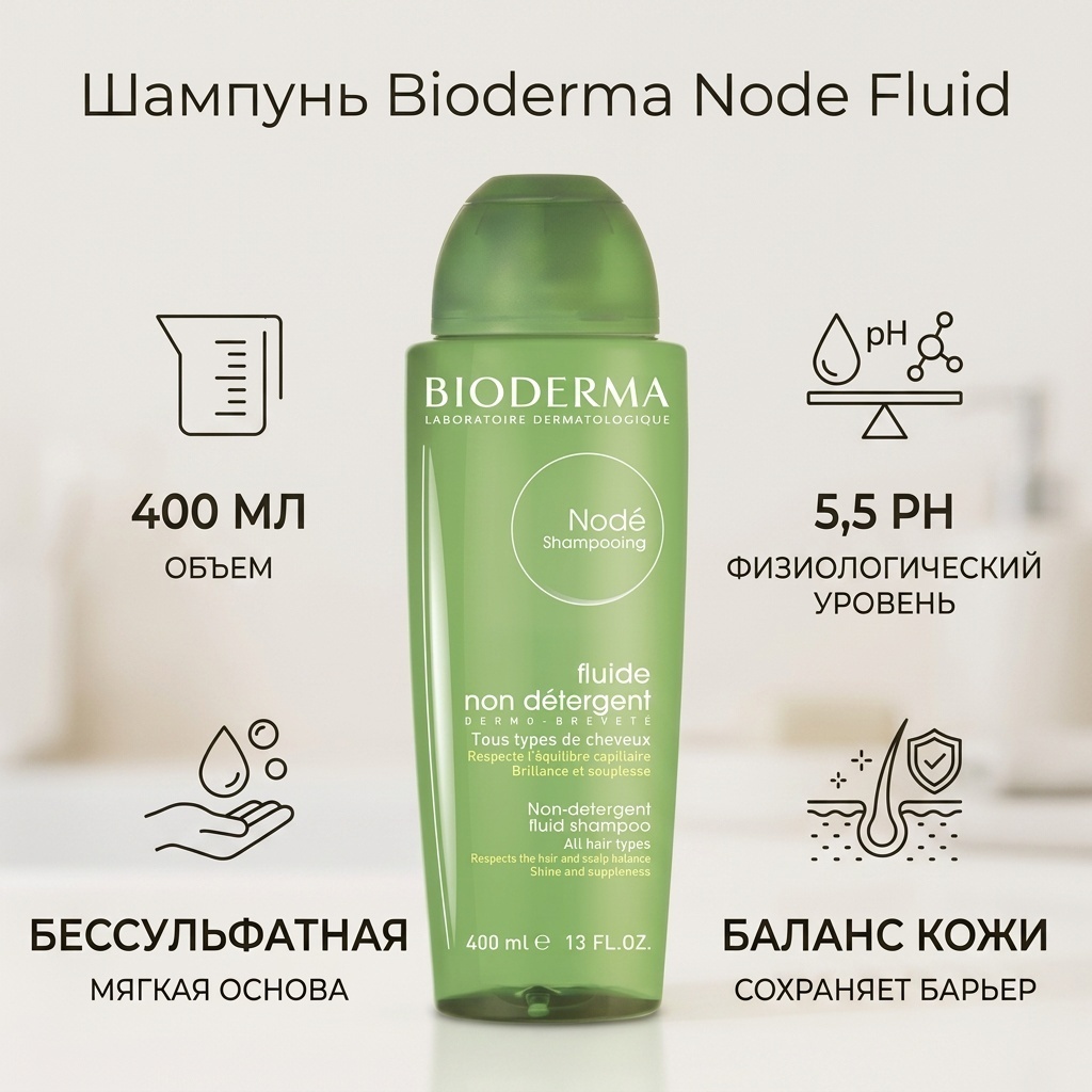 Bioderma Node Fluid шампунь 400 мл