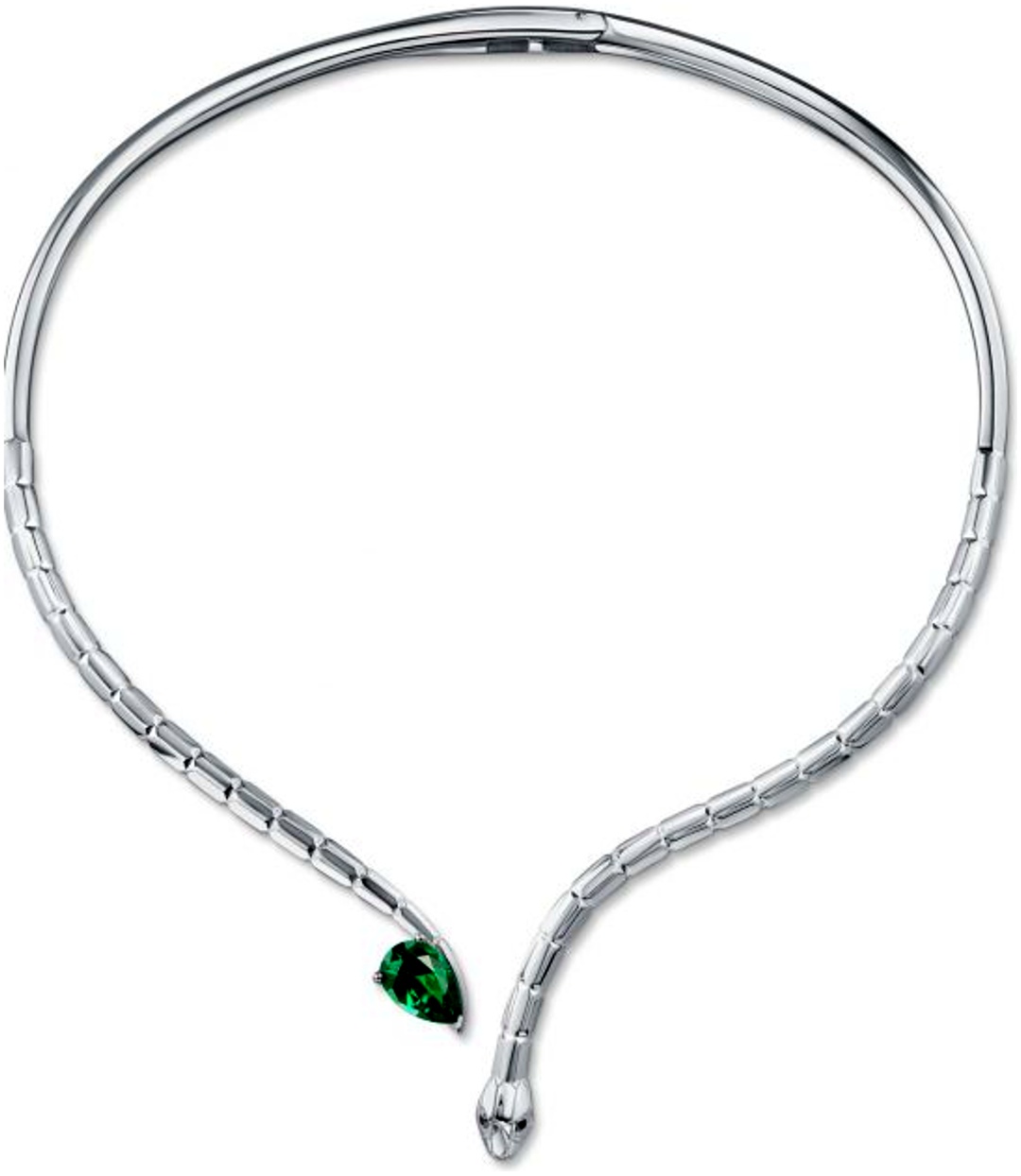 Колье Geoma Jewelry 2065 G длина 40 см вес 44.6 г серебро, наноизумруд