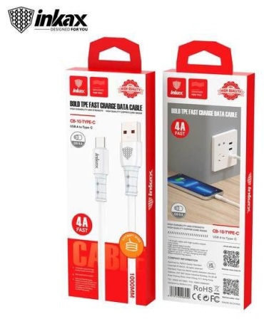 Кабель Inkax USB 3.0 (F), USB TypeC (F), 1 м, INKAX CB-10 Usb-c Type-c белый