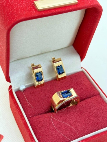 Sandu gold Кл4110 вес 9.08 г золото, фианит, сапфир