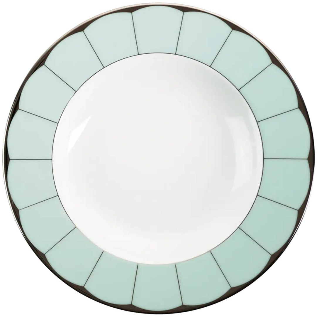 Суповая тарелка Haviland Damassé Bleu Ritz Paris 22.5 см, 1 шт, фарфор