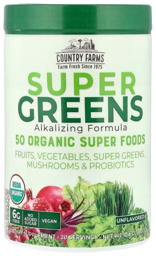 Country Farms Super Greens, подщелачивающая формула 300 г