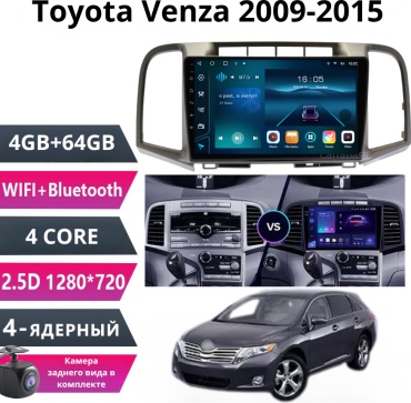 Music Car Toyota Venza 2009-2015 / 4+64GB / камера заднего вида в штатное место Toyota