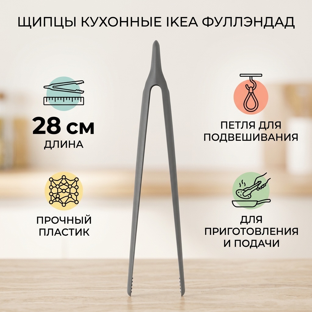 Щипцы IKEA пластик, 1 шт