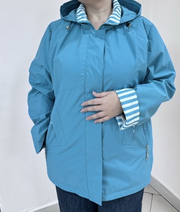 Демисезонная куртка Size plus showroom бирюзовый