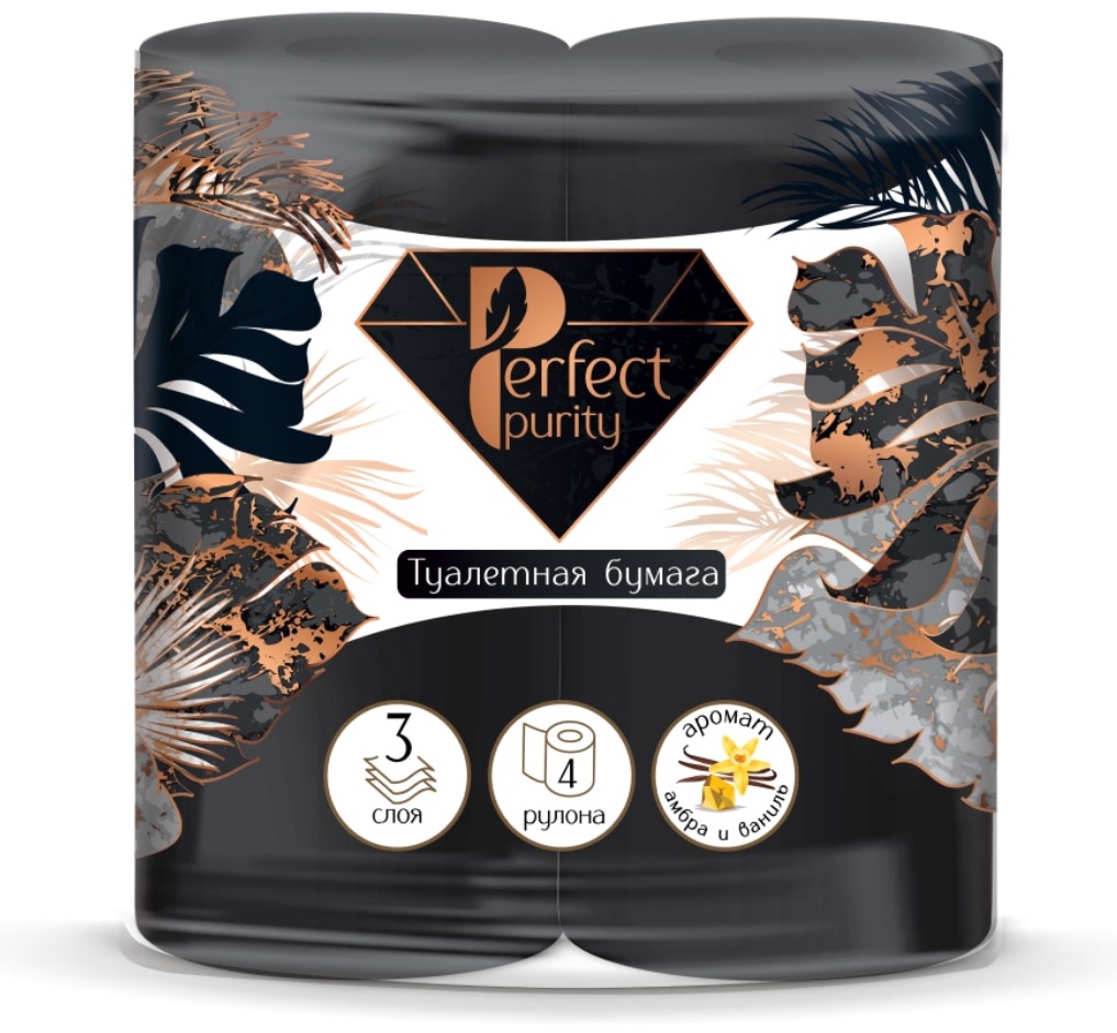 Perfect Purity туалетная бумага 3-слойный 4 шт, первичная целлюлоза