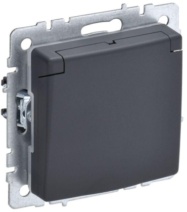 Розетка IEK BRITE BR-R16-16-44-K53, графит