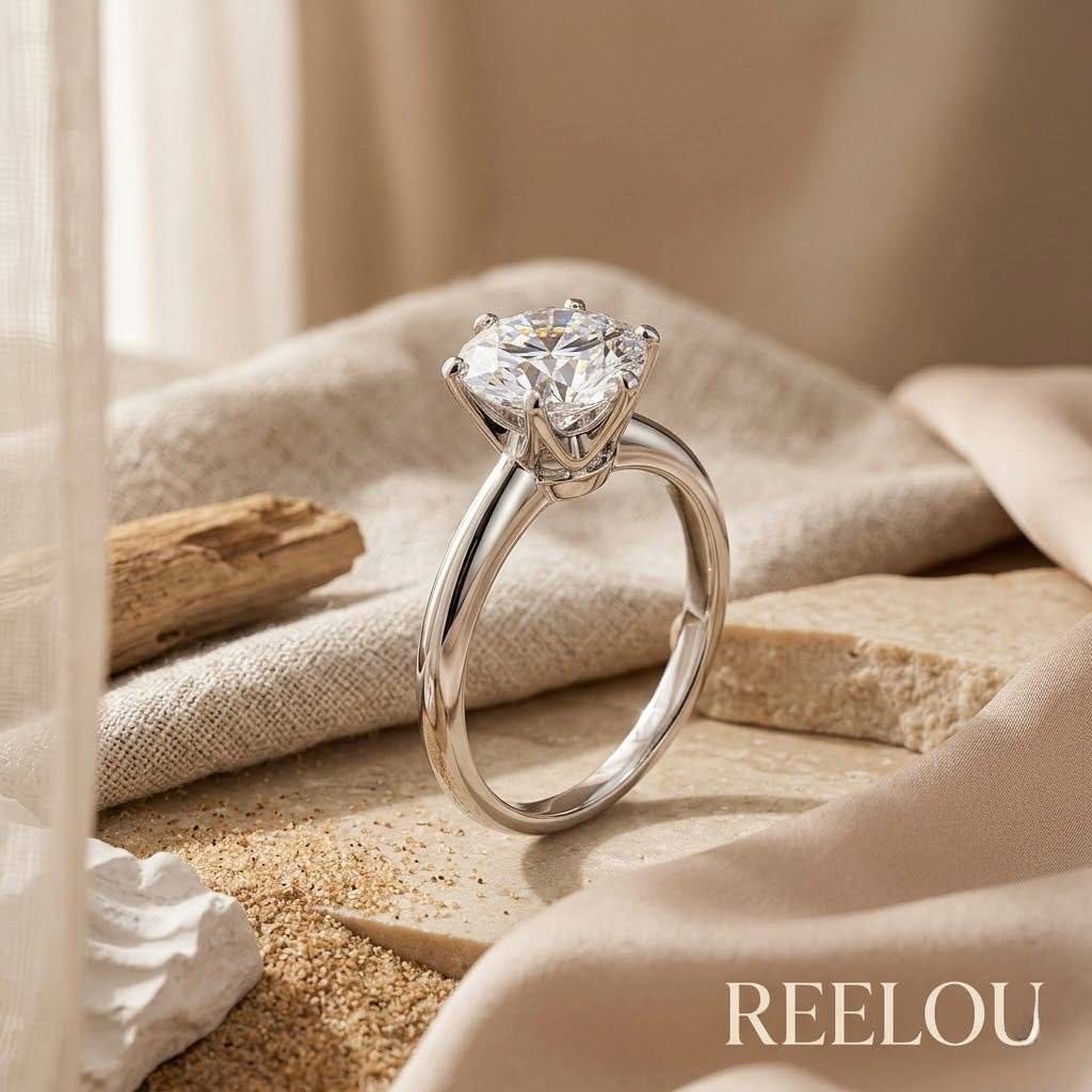 Кольцо REELOU Royal Solitaire размер 16 вес 2.2 г серебро, циркон