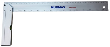 Nurmax линейка 400 мм (угловая с уровнем 0151-400)