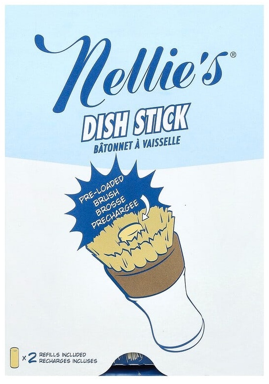 Щетка для посуды Nellie's Щетка для посуды, 1 шт., 2 запасных стакана 3 шт, силикон