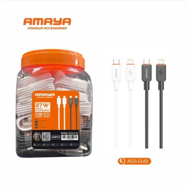 Кабель AMAYA USB TypeC (M), Lightning (M), 1 м, черный