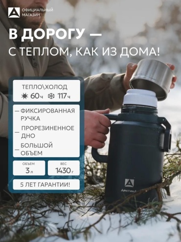 Классический термос 206-3000CP-DKGYT 3 л синий