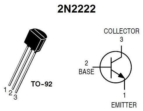 Транзистор биполярный 2N2222, 1 шт.