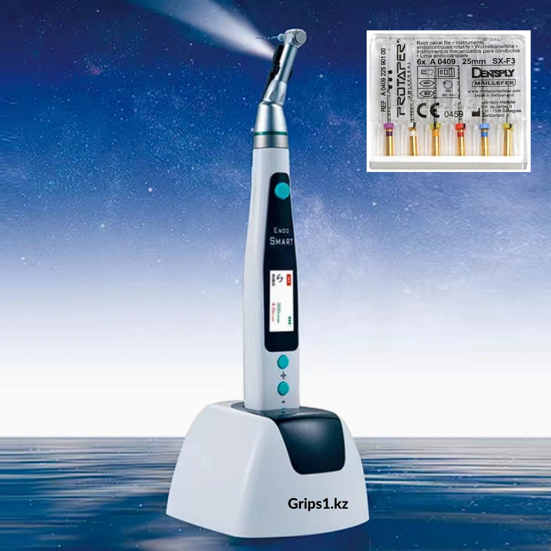 Эндомотор Grips1 EndoSMART 9 программ + LED подсветка + Dentsply Протейпер 25 мм SX-F3
