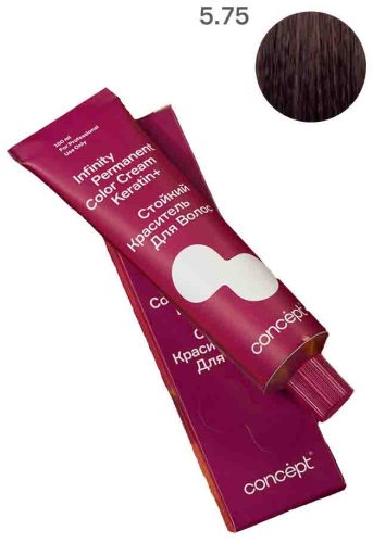 Concept infinity keratin+ 5.75 Тёмно-русый коричнево-красный 100 мл крем-краска 100 мл