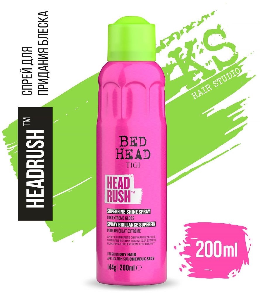 TIGI Спрей для придания блеска волосам Bed Head Headrush Hair Spray спрей средняя фиксация 200 мл