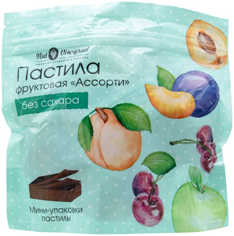 Nut Vinograd пастила фруктовая Ассорти без сахара из абрикоса, сливы, яблока, вишни 200 г