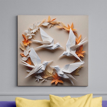 PEMIKAN CRAFT картина Птицы оригами 60x60 см