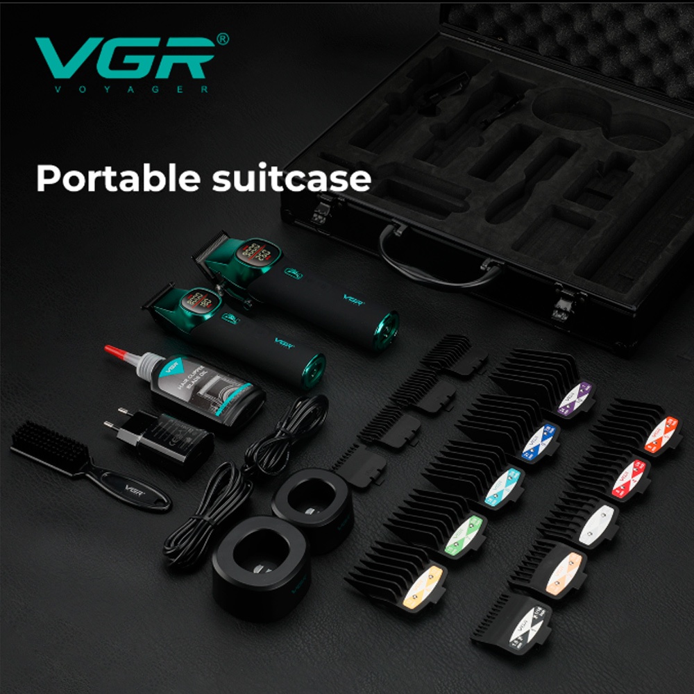 VGR Professional набор для стрижки V-858 черный, зеленый